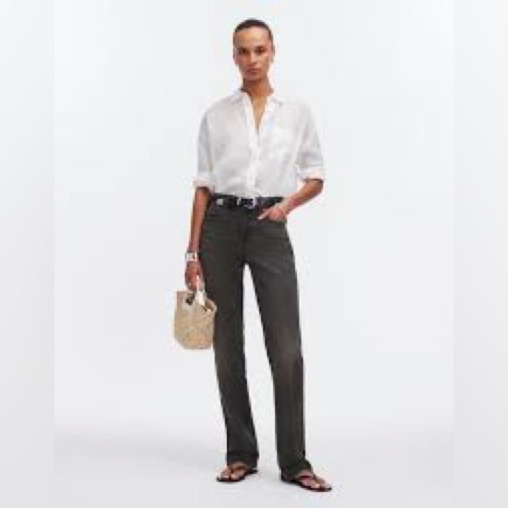 Madewell Mid-Rise ’90s‎ Straight Jean Black Wash Tall 31T